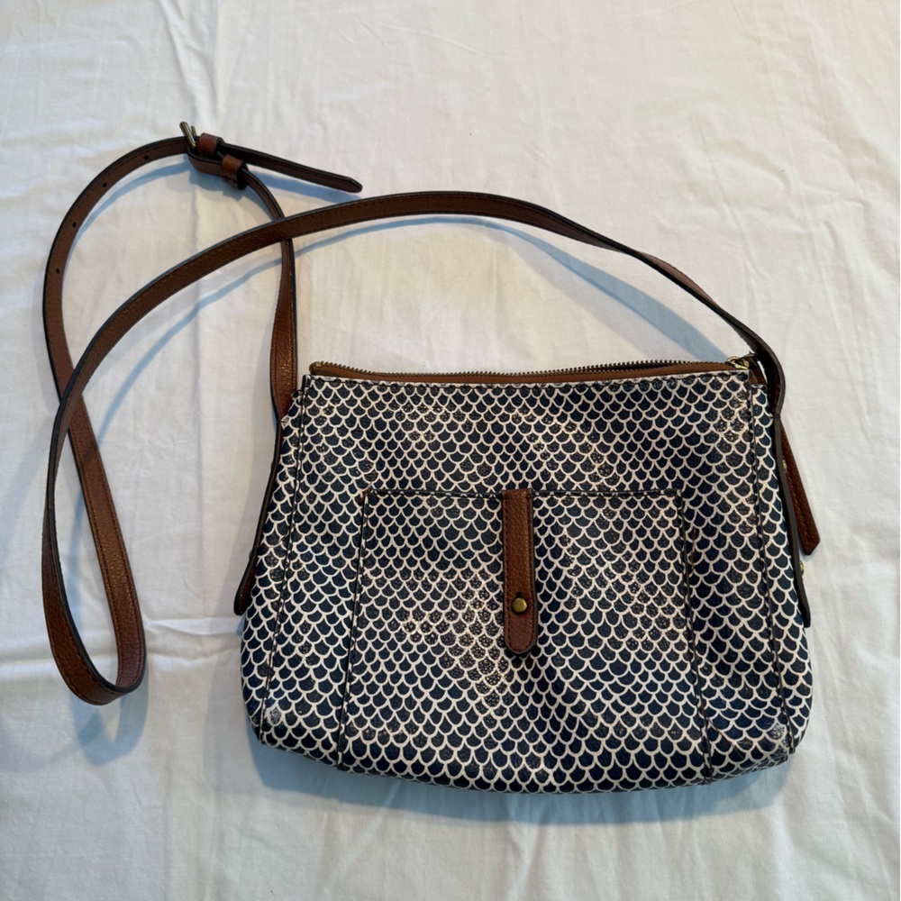 Fossil leather crossbody